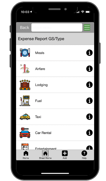Expense report app template