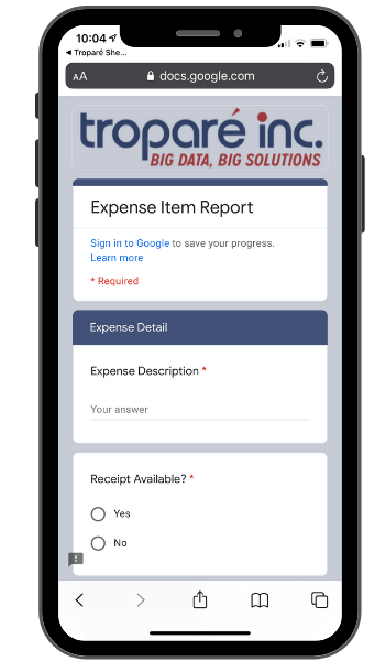 Expense report app template